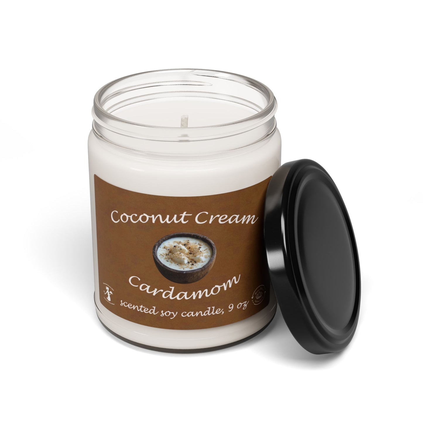 Soy Candle - Coconut Cream and Cardamom Scent, 9oz