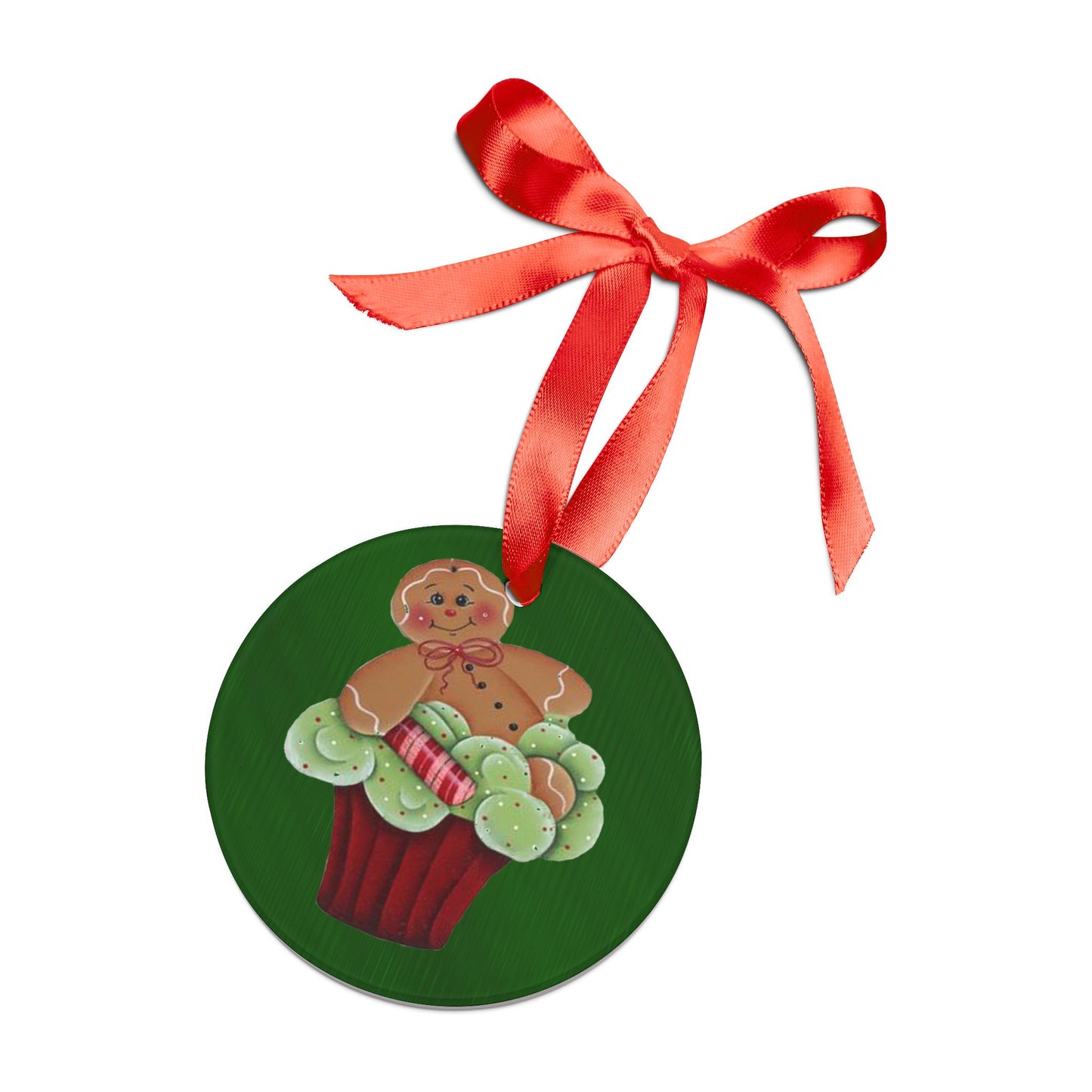 Acrylic Ornament - Gingerbread in Cupcake