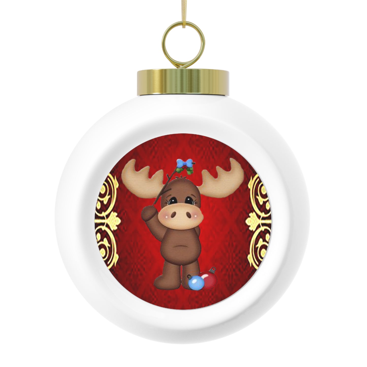 A Sweet Christmas Moose Ornament