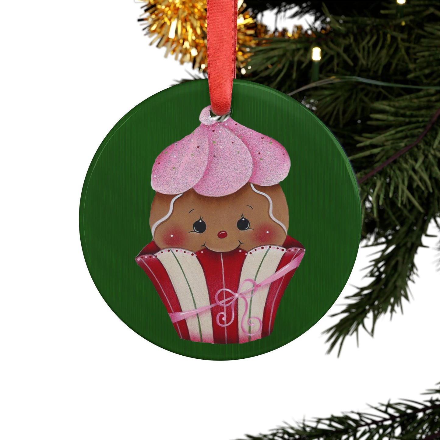 Acrylic Ornament - Ginger Cupcake