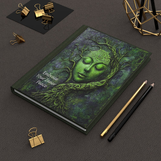 Hardcover Journal - Sculpted Face Tree Inner Peace Matte Notebook