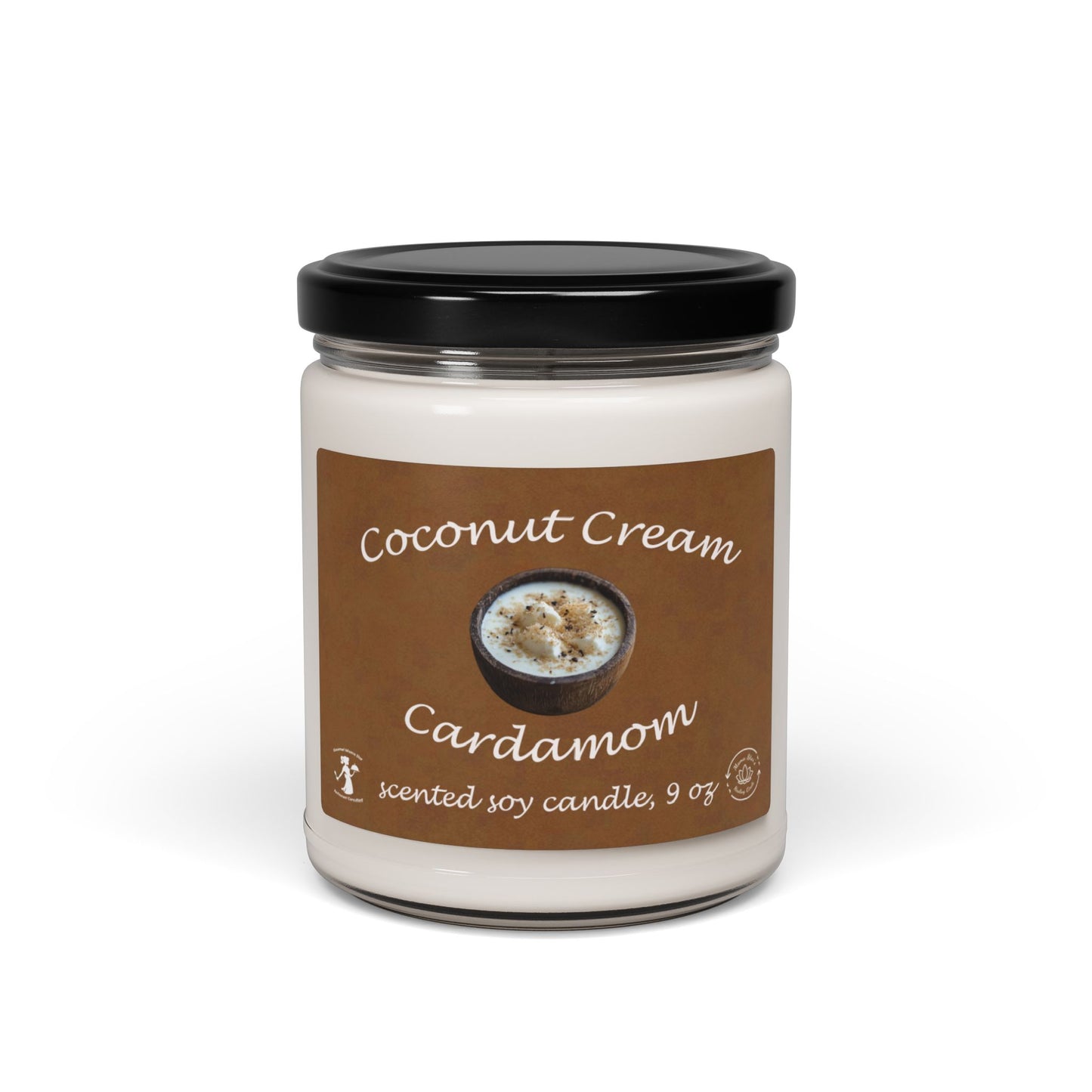 Soy Candle - Coconut Cream and Cardamom Scent, 9oz