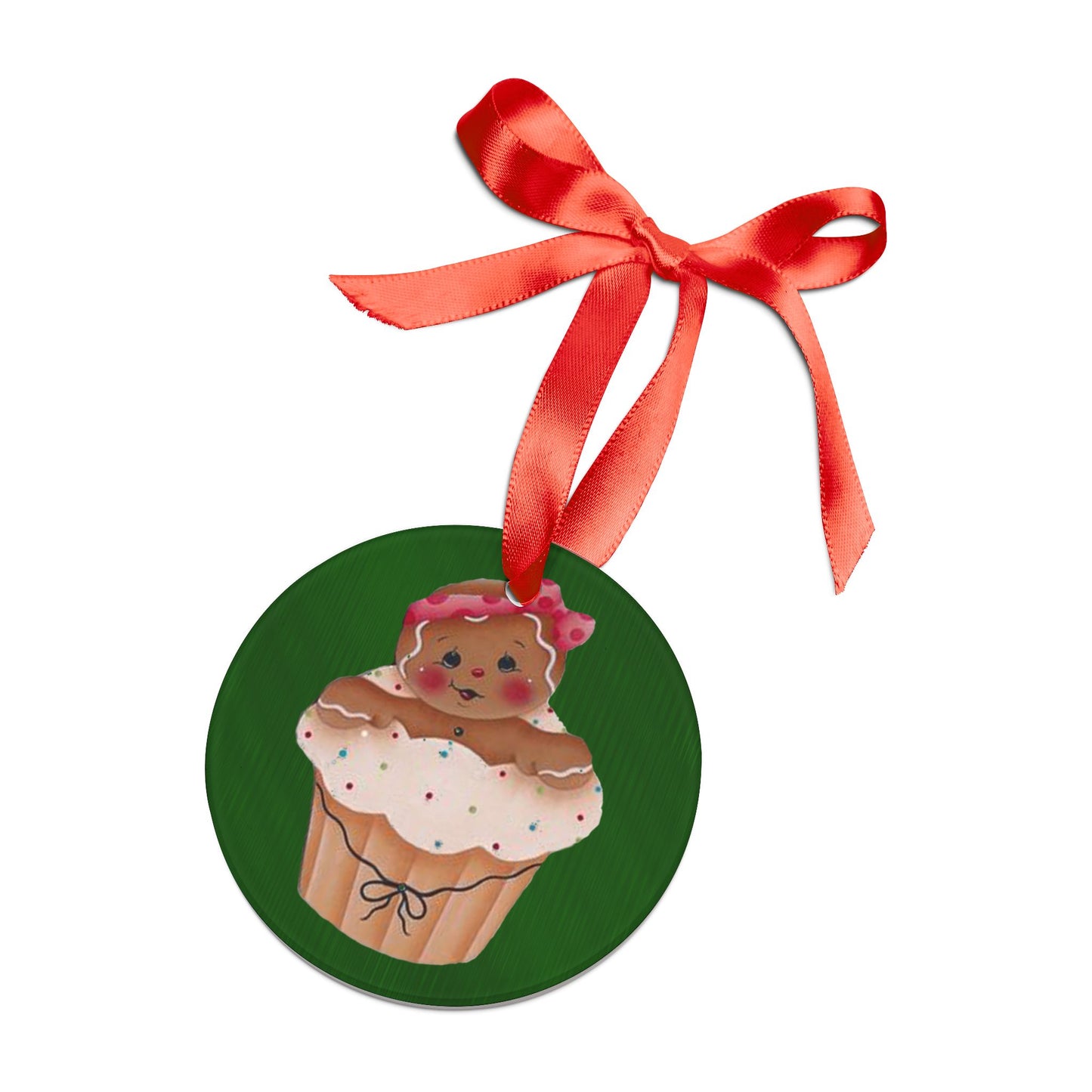 Acrylic Ornament - Holiday Gingerbread Cupcake